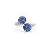 White Gold Ring with Two Tanzanites and Diamonds