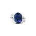 White Gold Ring with Oval Tanzanite and Diamonds