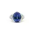 White Gold Ring with Oval Tanzanite and Diamond Accents