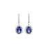 White Gold Drop Earrings with Oval Tanzanites and Diamonds