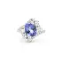 Ring with Tanzanite and Diamonds in 18K White Gold
