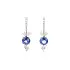 18K White Gold Drop Earrings with Tanzanites and Diamonds