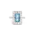 White Gold Ring with Aquamarine and Diamonds