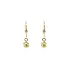 Gold dangling earrings with bead