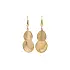 Gold Dangling Earrings with Double Oval Motif
