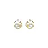 Gold Earrings with Circular Motif and Zircon Detailing
