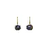 Gold Earrings with Black Pearls and Zirconia