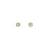 Gold Flower Stud Earrings with Cubic Zirconia