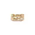 Gold Ring with Interwoven Design and Zirconia