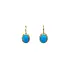 Gold Earrings with Oval Turquoise