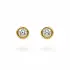 Gold Stud Earrings with Clear Zircon