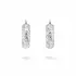 White Gold Hoop Earrings with Engraved Finish