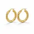 Yellow Gold Hoop Earrings with Engraved Pattern