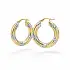 Hoop Earrings in Combined Gold with Engraved Details