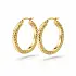 Yellow Gold Hoop Earrings with Diamond-Cut Finish