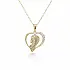 Gold Madonna Heart Pendant with Zirconia