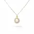 Gold Pendant with Opal and Zirconia