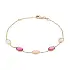 14k Gold Bracelet with Pink Gemstones