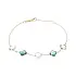 14K Gold Bracelet with Blue Clover-Shaped Stones