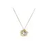 Elegant yellow and white gold necklace with a flower and zirconia