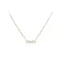 Gold necklace with infinity symbol and zircon stones