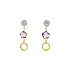 Luxury gold earrings with amethyst and delicate zircons