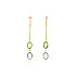 Gold drop earrings with multicolored stones