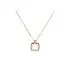 Gold necklace with square zircon pendant