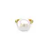 Gold Ring with Natural Pearl and Diamonds