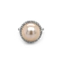 Gold Ring with Natural Pearl and Diamonds