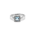 Gold Ring with Blue Topaz and Diamonds