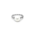 Gold Ring with Pearl and Diamonds