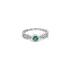 Emerald ring with white gold diamonds