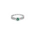 Emerald ring with white gold diamonds