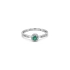 Emerald ring with white gold diamonds