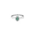 Emerald ring with white gold diamonds