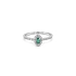Emerald ring with white gold diamonds