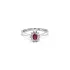 Ruby ring with white gold diamonds