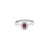 Ruby ring with white gold diamonds