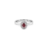 Ruby ring with white gold diamonds