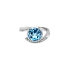 Gold Ring with Blue Topaz and Diamonds
