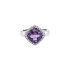 Gold Ring with Amethyst and Diamonds