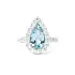 Luxury Drop Shaped Ring with Aquamarine and Diamonds