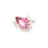Drop Shaped Pink Tourmaline Ring with Shining Diamonds