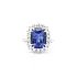 Luxury Ring with Tanzanite Surrounded by Diamonds in White Gold