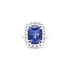 Luxury Ring with Tanzanite Surrounded by Diamonds in White Gold