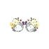 Gold Earrings with Semi Precious Stones and Diamonds