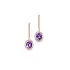 Gold Earrings with Amethysts and Diamonds