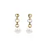 Gold Earrings Natural Pearls and Diamonds