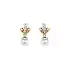 Gold Earrings Natural Pearls and Diamonds
